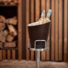 Seau à vin noir mat Alloy Koala installé sur un support