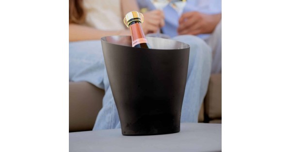 Bouteille de champagne dans le seau Alloy Koala noir mat