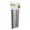 Paquet de 25 pailles en papier à motifs multicolores Vin Bouquet