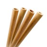 Détail des quatre pailles réutilisables en bambou Vin Bouquet