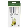Lot de 4 pailles droites en inox Vin Bouquet avec goupillon, sous emballage