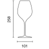 Dimensions du verre Masterclass 70 Italesse : hauteur 26 cm, diamètre 10 cm