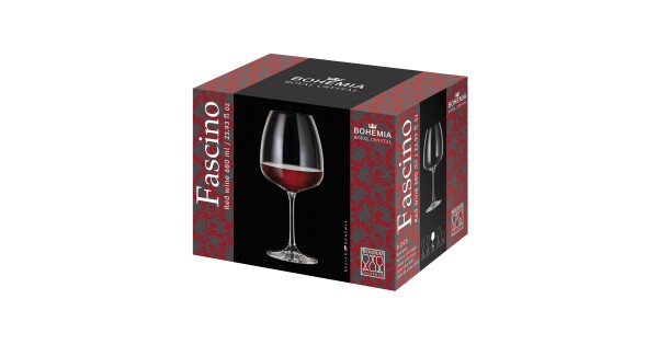 Boîte de six verres à vin Fascino 68 cl Bohemia Royal Crystal