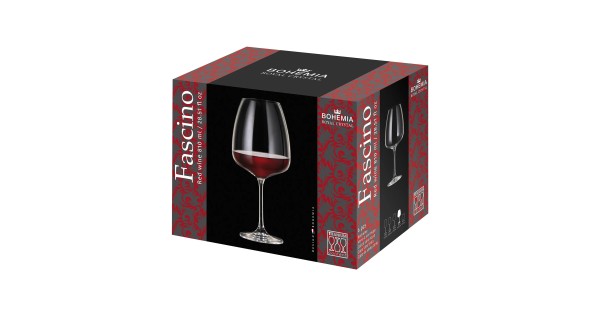 Boîte de six verres à Bourgogne Fascino 81 cl Bohemia Royal Crystal