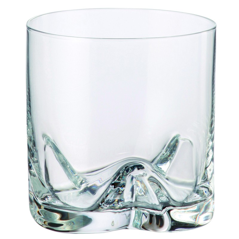Verre à whisky Trio Bohemia Royal Crystal 41 cl avec encoches à la base