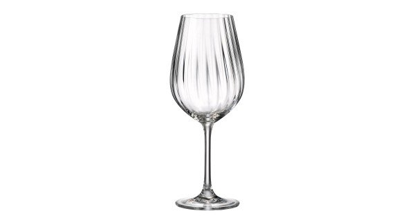 Verre à vin Sarah Optic Waterfall 40 cl Bohemia Royal Crystal au relief ondulé