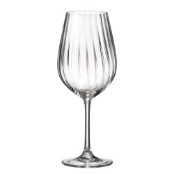 Verre à vin Sarah Optic Waterfall 40 cl Bohemia Royal Crystal au relief ondulé