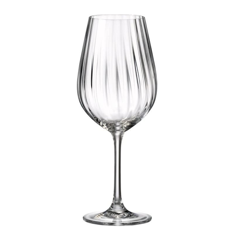 Verre à vin Sarah Optic Waterfall 40 cl Bohemia Royal Crystal au relief ondulé