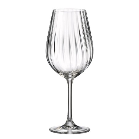 Verre à vin Sarah Optic Waterfall 40 cl Bohemia Royal Crystal au relief ondulé