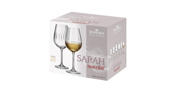 Boîte cadeau de 6 verres à vin Sarah Optic Waterfall 40 cl
