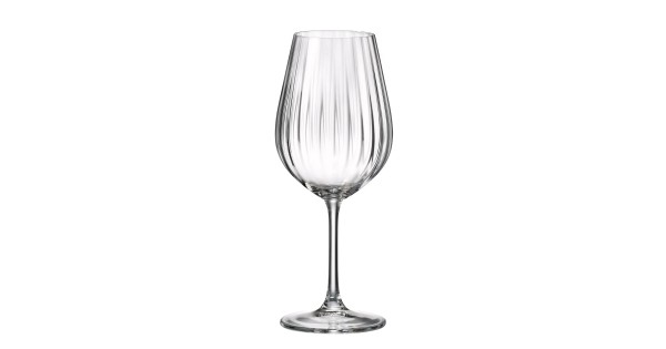 Verre à vin Sarah Optic Waterfall 52 cl Bohemia Royal Crystal au relief ondulé