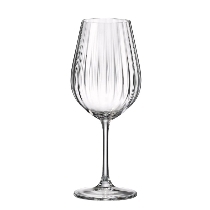 Verre à vin Sarah Optic Waterfall 52 cl Bohemia Royal Crystal au relief ondulé