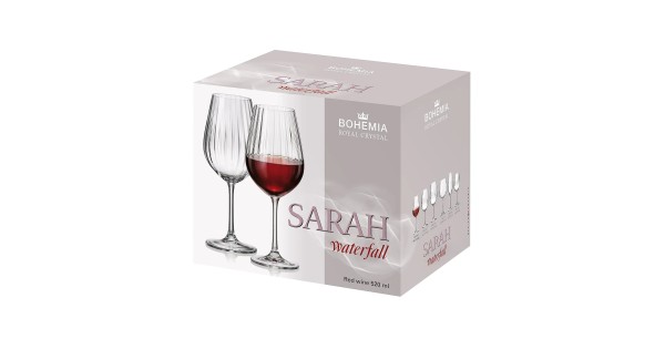 Boîte cadeau de 6 verres à vin Sarah Optic Waterfall 52 cl