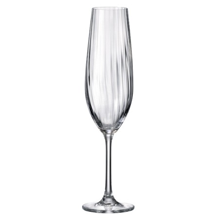 Flûte à champagne Sarah Optic Waterfall 26 cl Bohemia Royal Crystal au relief ondulé