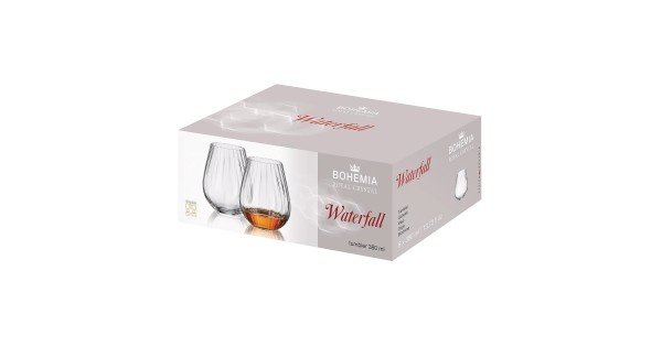 Boîte de 6 gobelets Sarah Optic Waterfall 38 cl Bohemia Royal Crystal