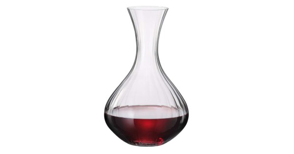 Carafe Sarah Optic Waterfall 1,5 L avec vin rouge et décor ondulé