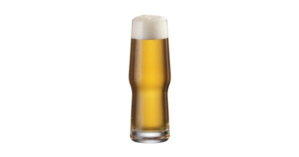 Verre Actuel 30 cl rempli de bière blonde avec son col de mousse
