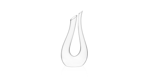 Carafe Utopio Rona en verre transparent, silhouette en col de cygne