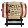 Tonnelet à vin Totally Addict sur son socle, décor rouge