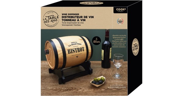 Boîte du distributeur à vin tonneau 5 L Totally Addict