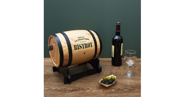 Tonnelet Totally Addict avec robinet pour le service du vin à table