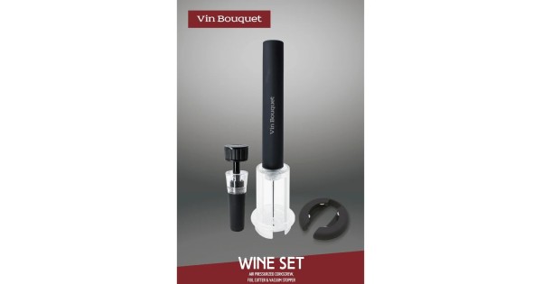 Coffret tire-bouchon à air Vin Bouquet avec coupe-capsule et bouchon à vide