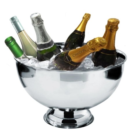 Vasque à champagne Vin Bouquet en inox avec plusieurs bouteilles
