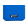 Détail du nylon bleu Azur et de la signature Le Creuset