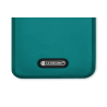 Détail du revêtement Bleu Riviera et du logo Le Creuset