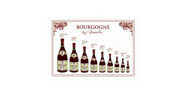 Torchon Bouteilles de Bourgogne blanc Winkler, motif imprimé