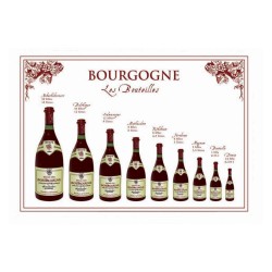 Torchon Bouteilles de Bourgogne blanc Winkler, motif imprimé