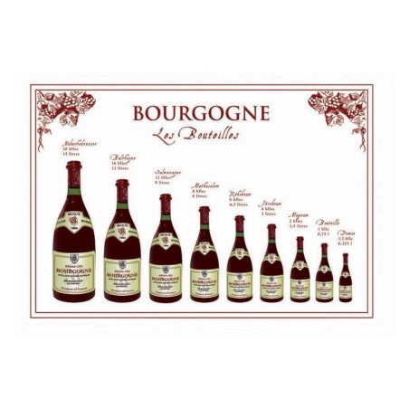 Torchon Bouteilles de Bourgogne blanc Winkler, motif imprimé