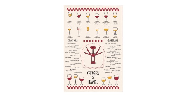 Torchon Vins et cépages écru 48 × 72 cm - Winkler