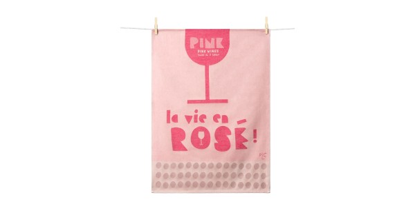 Torchon La Vie en Rosé 50 × 70 cm - Moutet