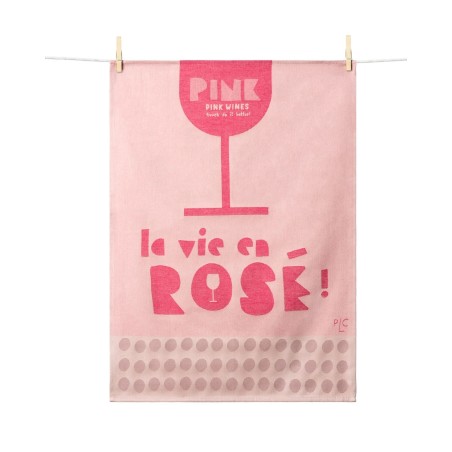 Torchon La Vie en Rosé 50 × 70 cm - Moutet