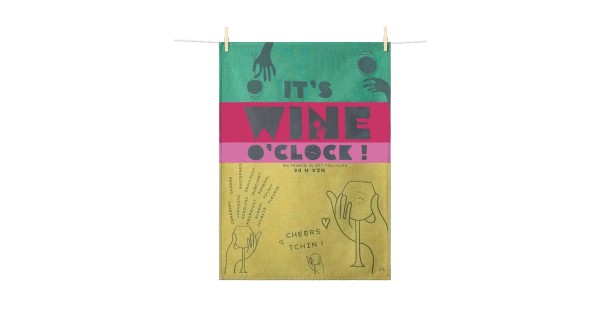 Torchon It’s Wine O’Clock 50 × 70 cm - Moutet