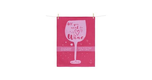 Torchon All You Need Is Wine 50 × 70 cm - Moutet