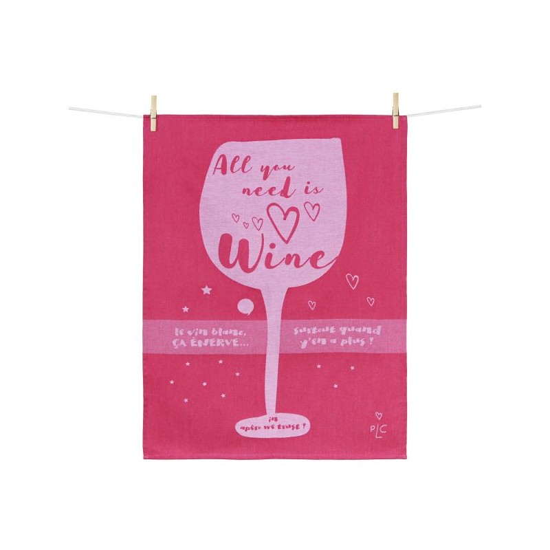 Torchon All You Need Is Wine 50 × 70 cm - Moutet