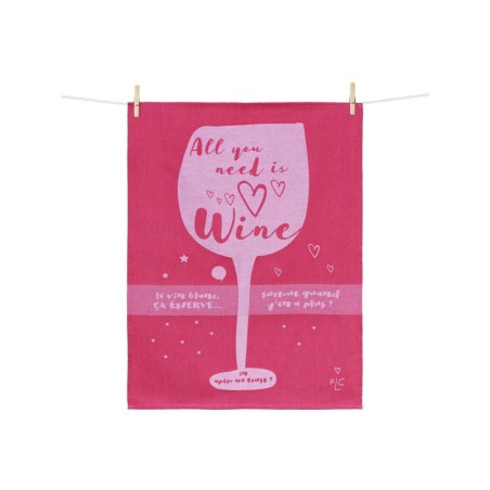 Torchon All You Need Is Wine 50 × 70 cm - Moutet