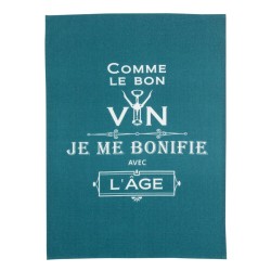Torchon Je me bonifie avec l’âge bleu paon – Winkler