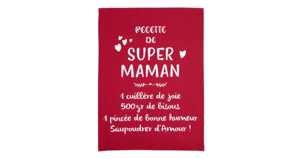 Torchon Super Maman rouge – Winkler