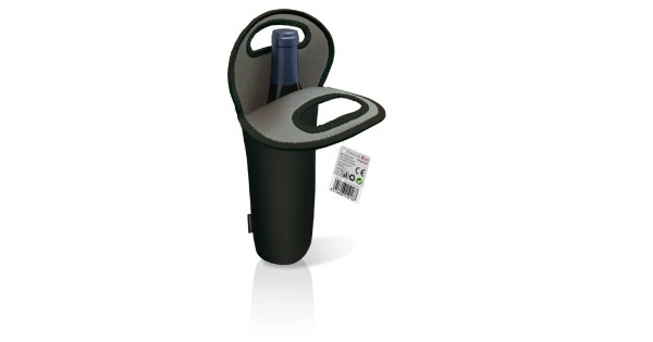 Porte-bouteille noir et gris Vin Bouquet avec bouteille à l’intérieur