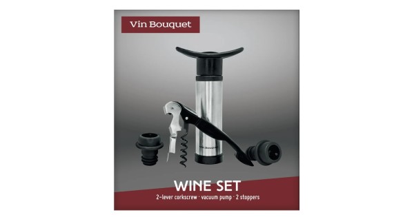 Emballage Wine Set Vin Bouquet avec sommelier, pompe et bouchons