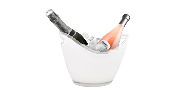 Vasque blanche Vin Bouquet pour deux bouteilles avec glaçons