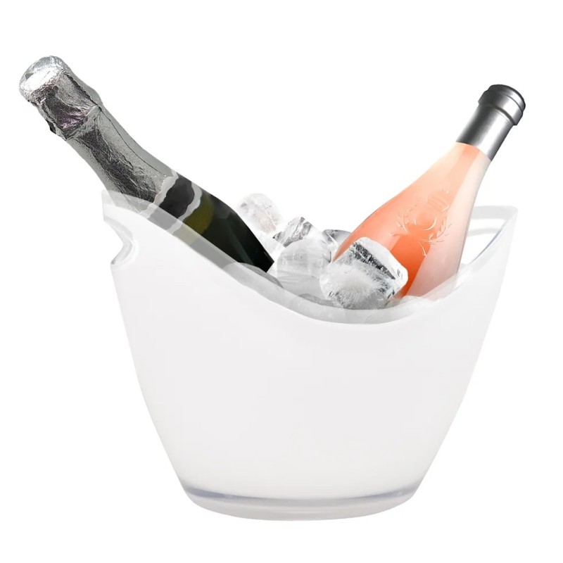 Vasque blanche Vin Bouquet pour deux bouteilles avec glaçons