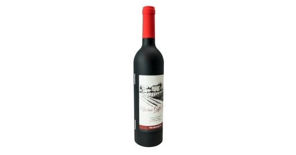 Coffret à vin Vin Bouquet fermé en forme de bouteille noire