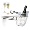 Support Vin Bouquet fixé au bord d’une table avec seau et bouteille