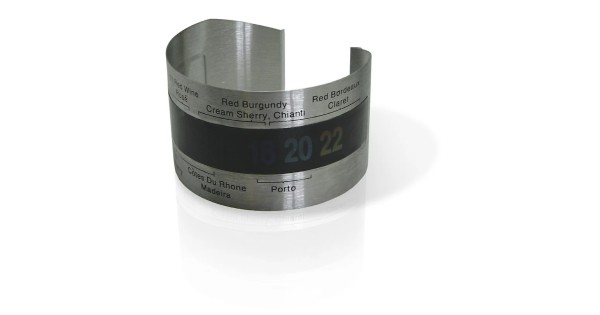 Thermomètre bracelet Vin Bouquet sans piles, graduations et repères de service