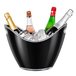 Vasque noire Vin Bouquet avec bouteilles et glace