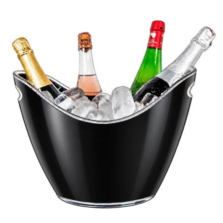 Vasque noire Vin Bouquet avec bouteilles et glace